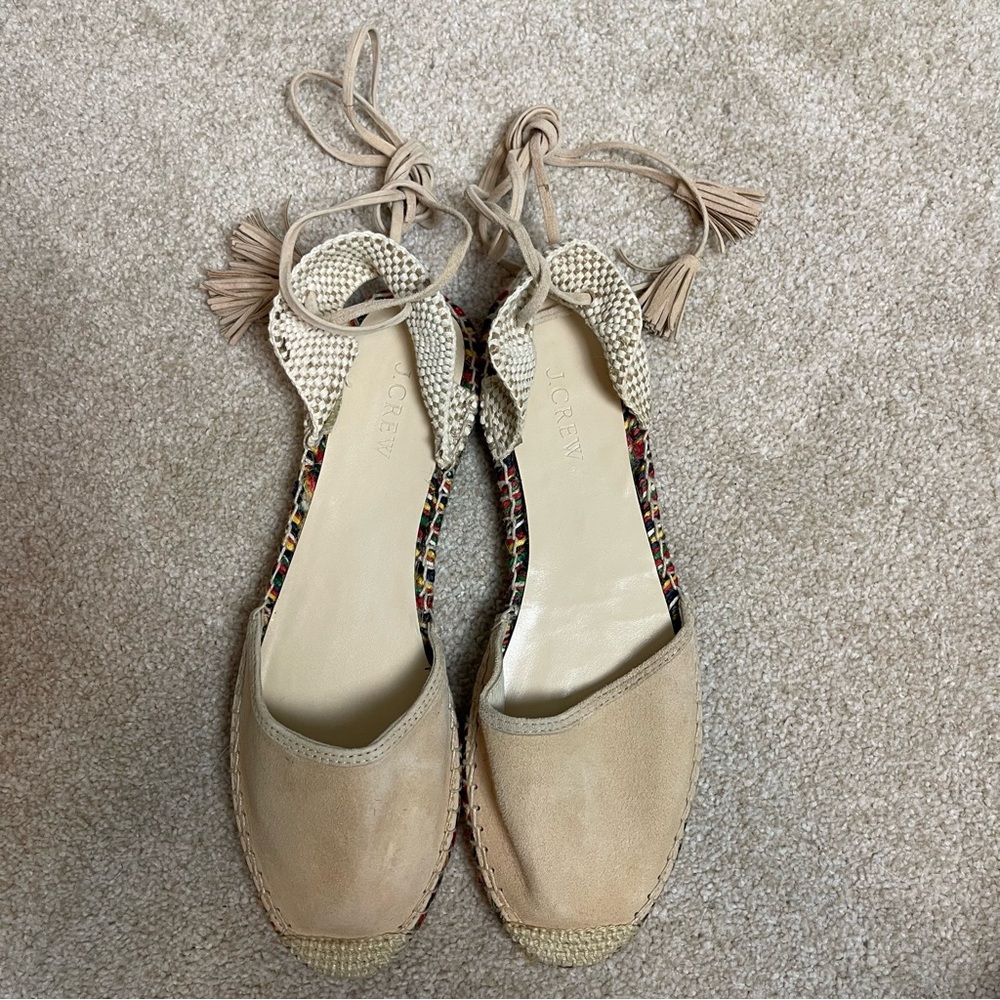 NEW J Crew Baja Flat Espadrille Suede Sandals Made in Spain G4208 Size 10 - Picture 3 of 12
